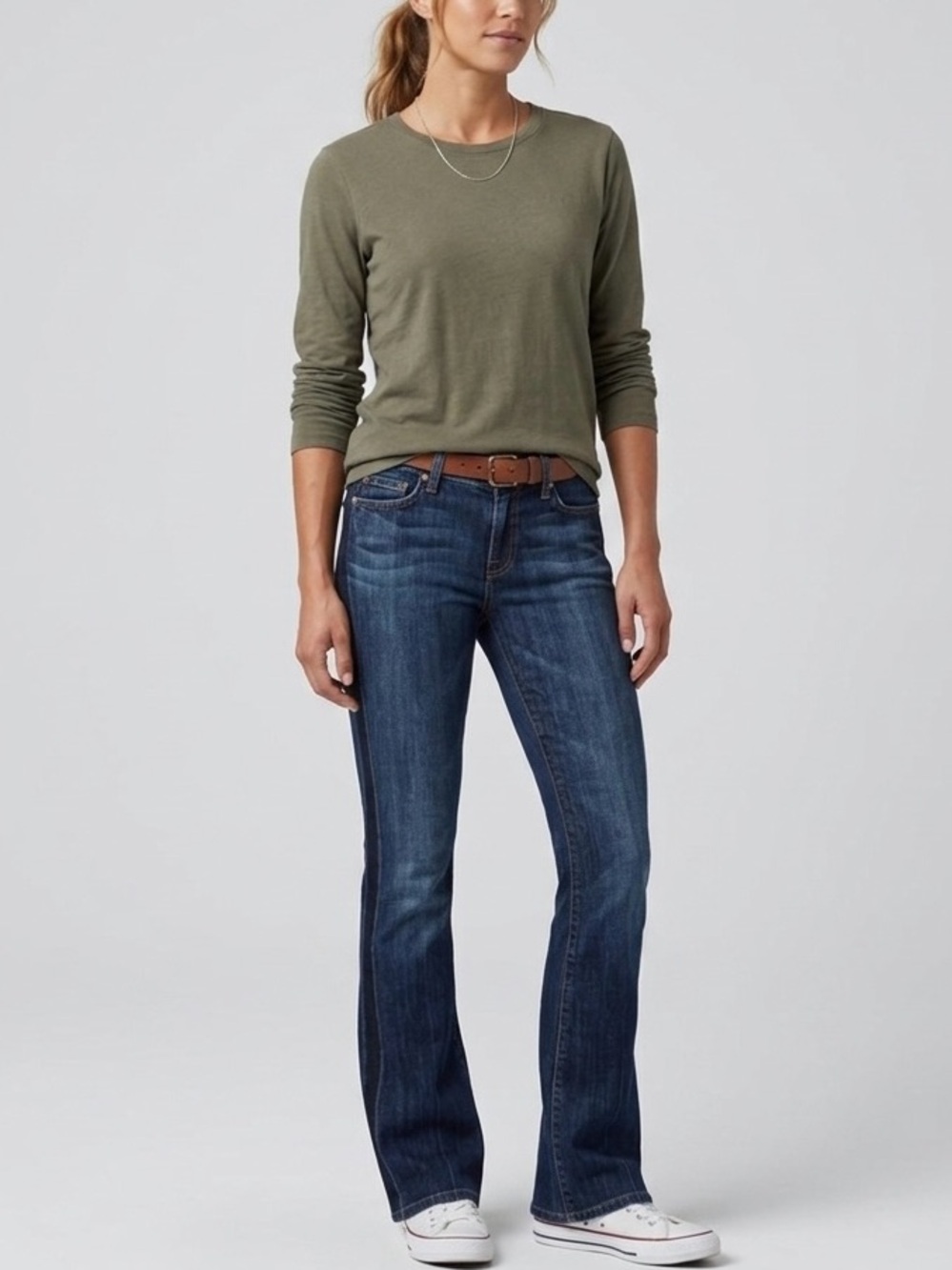 7 For All Mankind Mid Rise Dark Wash Bootcut Denim
